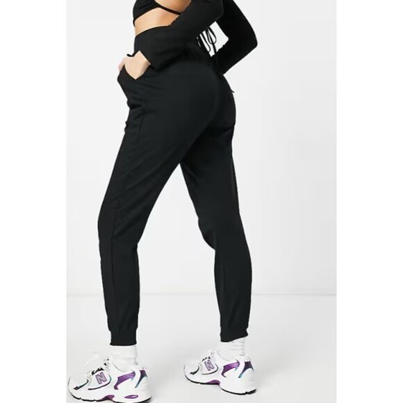 ASOS DESIGN Basic Sweatpants in Black 3XL Tie Waist 100% Cotton Tapered Leg New - Picture 3 of 11